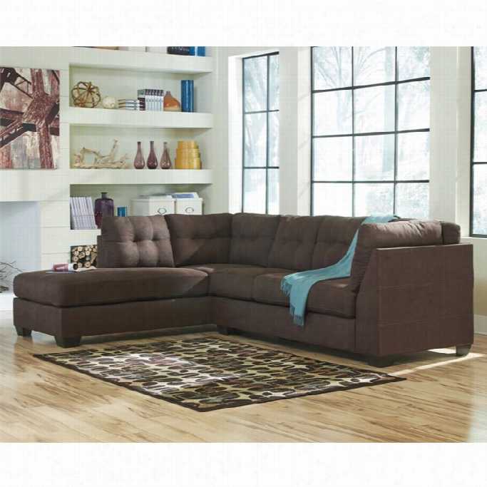 Ashley Maier 2 Piece Left Fabric Chaise Sectional In Walnut