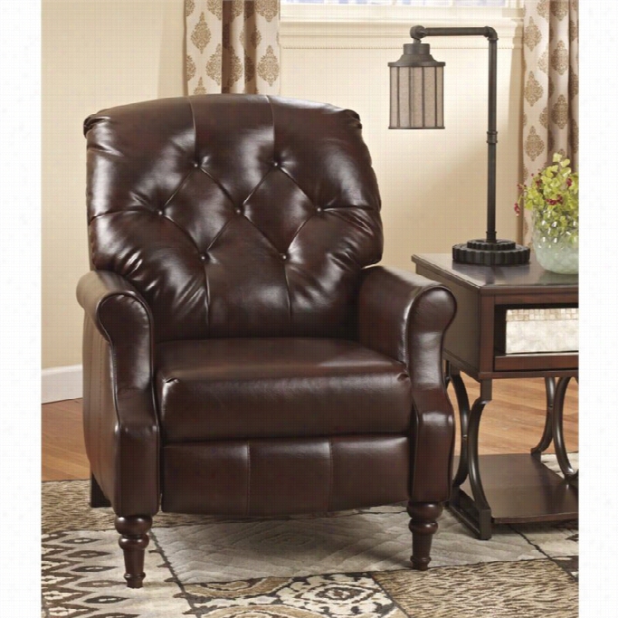 Ashley Newsburgh Leather High Leg Recliner In Harness