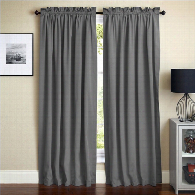 Blazing Needles 108 Inch Twill Curtain Panels In Steel G Ray (set Of 2)