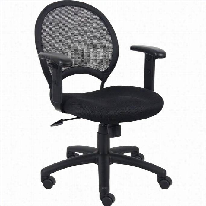 Boss Office Mesh Back Task Office Chair With Adjustabl Earms
