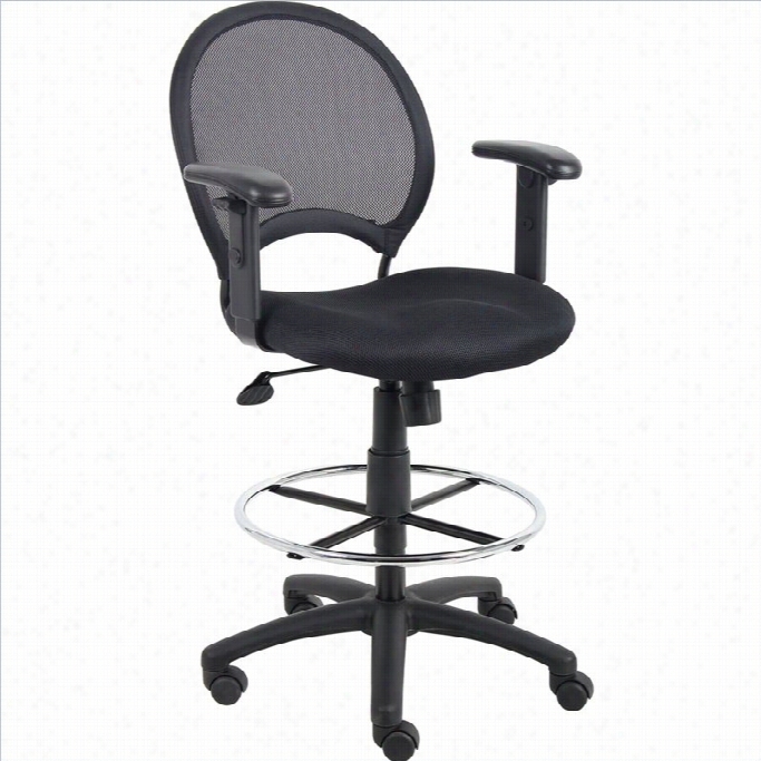 Boss Office Me5h Drafting Chair With Adjusta Ble  Arns
