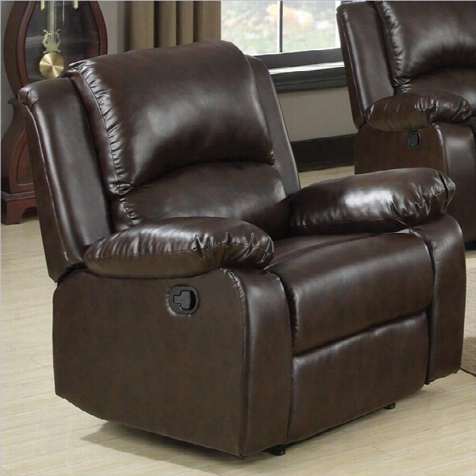 Coaster Boston Faux Leather Recliner Chair N Brown