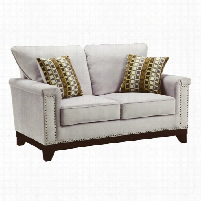 Coaster Mason Velvet Loveseat In Blue Grey