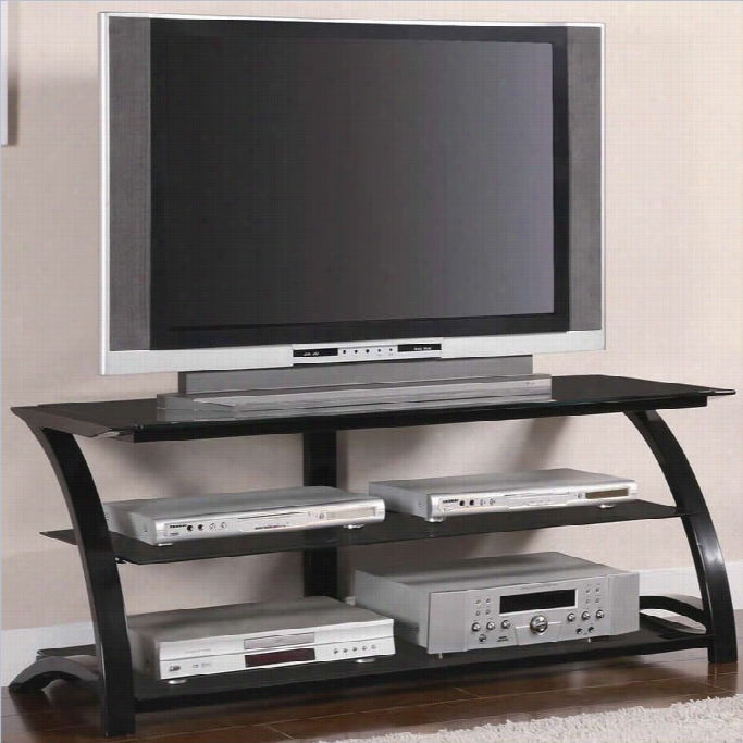 Coaster Tv Stands 48 Contemporary Metal And Glass Media Console In Black