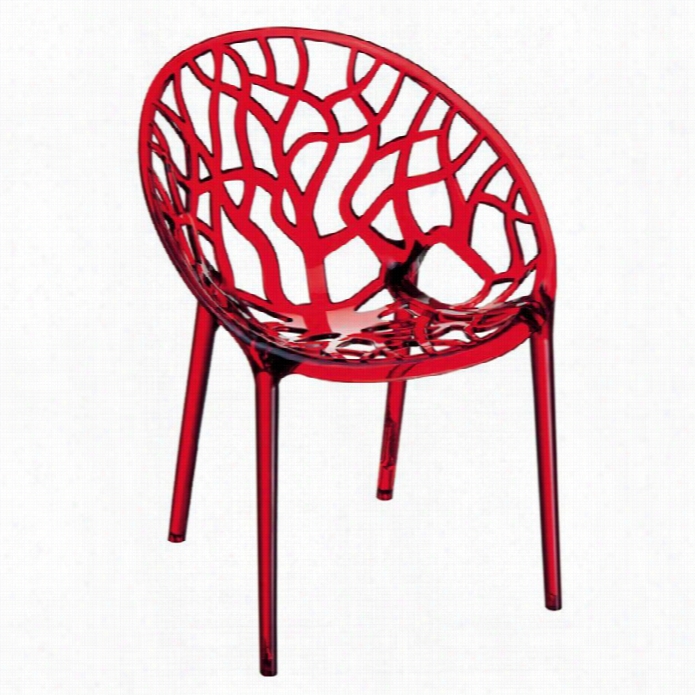 Compamia Crystal Polycarbonate Modern Dinin Gchair In Transparent Red