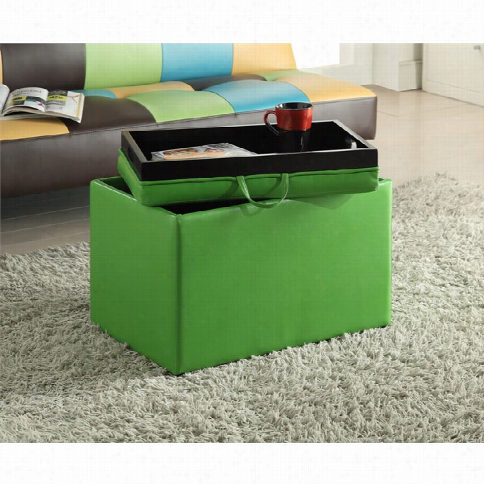 Convenience Concepts Designs4comfort Accent Storage Ottoman In Green