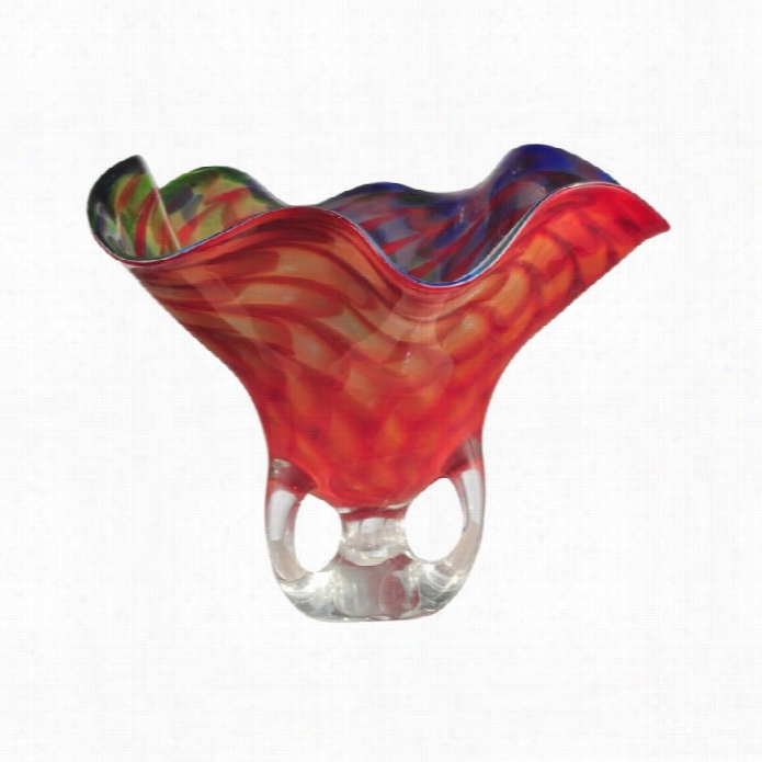 Dale Tiffany Cinnabar Wave Art Glass Vase