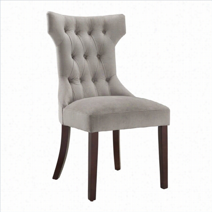 Dorel Living Clairborne Tufted Dining Chair In Taupe (set Of 2)