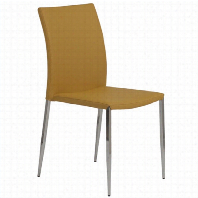 Eurostyle Diana Dining Chair In Saffron/stainlexs