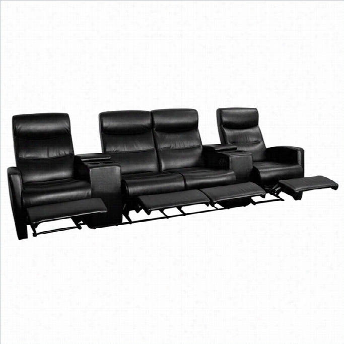 Flash Furniture 4 Seat Home Theater Recli Ner In Black