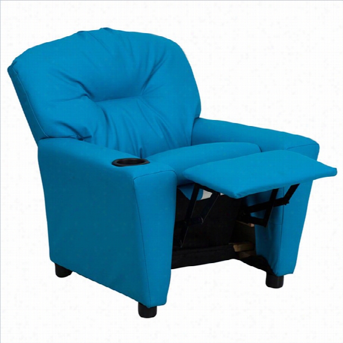 Flash Furni Ture Ikds Recliner In Turquoise With Cup Hold Er