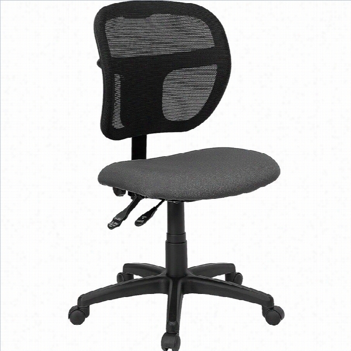 Flash Furniture Mid-back Mesh Task Office Seat Of Justice With Gray Fabric Seat