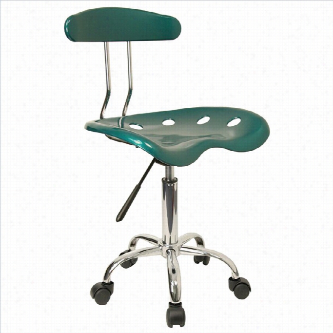 Flash Furniture Vibrant Computer Task Office Cha Ir Seat In Green And Chrome