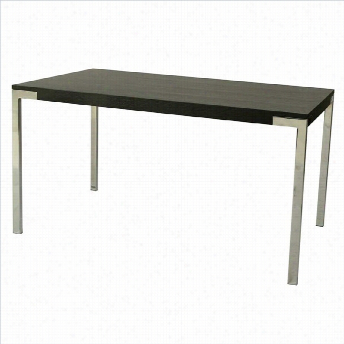 Fort Jjames 55x34 Rectangular Wood Top Dining Table In Chrome