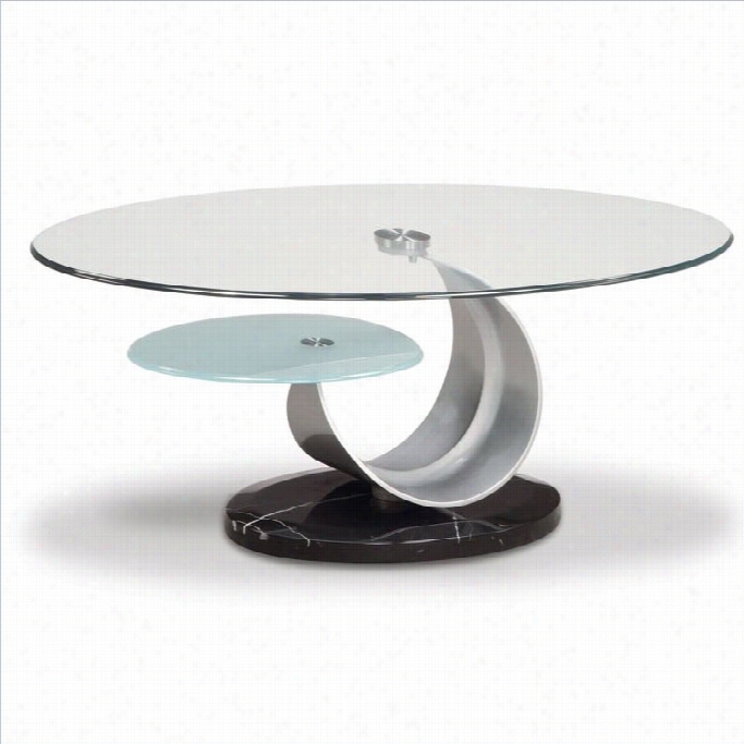 Global Furniture Usa Juno Oval Glass Top  Coffeee Table In Black