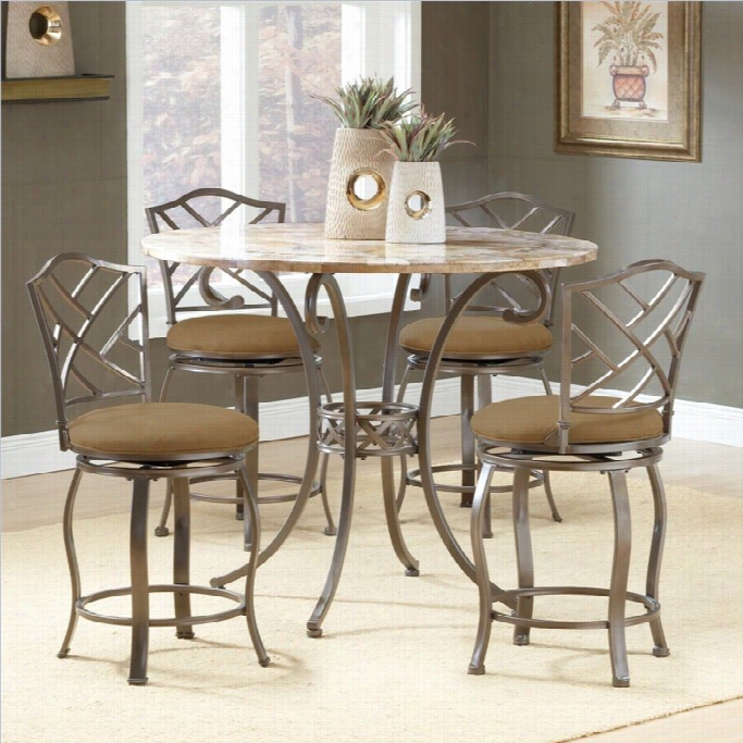 Hillsdale Brookside 5 Piece Counter Hejght Ddining Table Set