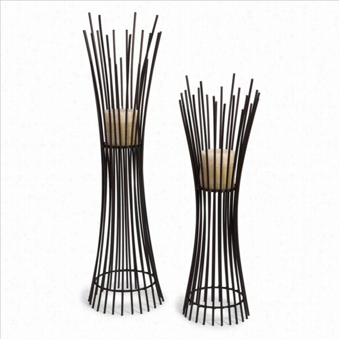 Imax Corporation Metal Candleholder Duo (set Of 2)