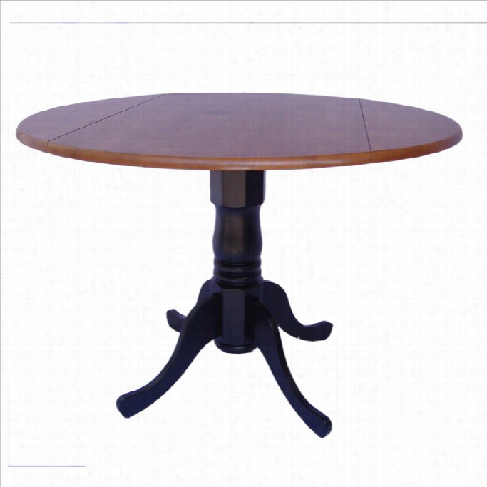 International Oncepts Dual Drop Leaf Dining Table In Black And Cherry