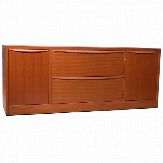 Jesper Office Sit And Stand Credenza In Cherry