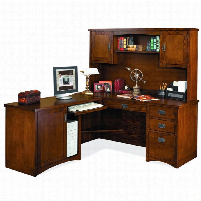 Ka Thy Ireland Home By Martin Mission Pasadena Lhf L-shape Wood Desk With Hutch