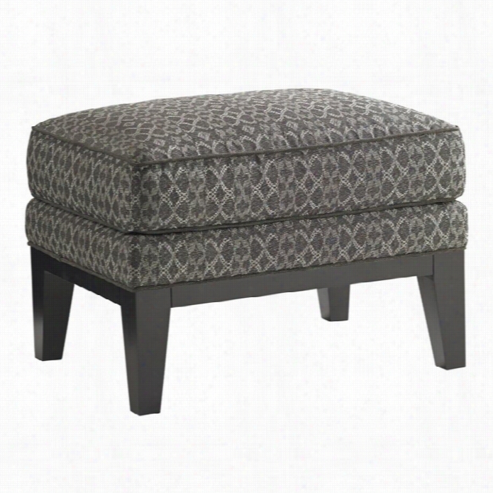 Lexington Carrera Giovanni Fabric Ottoman In Dark Gray