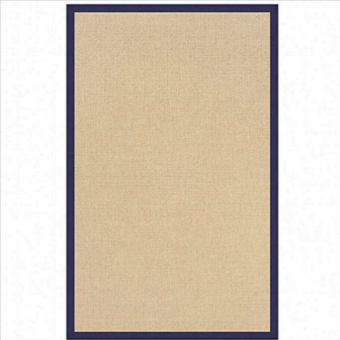 Linon Athena C Otton Rug In Sisal And Blue-1'10 X 2'10