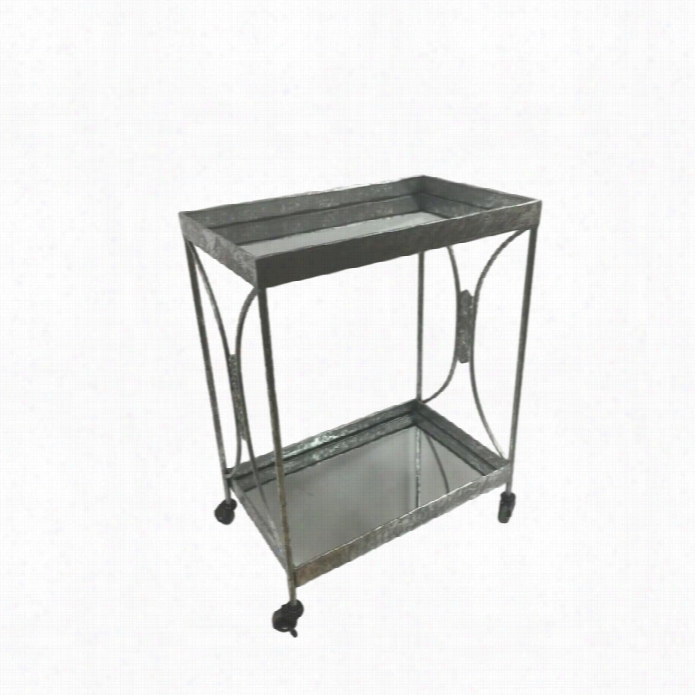 Linon Bar Cart In Silver