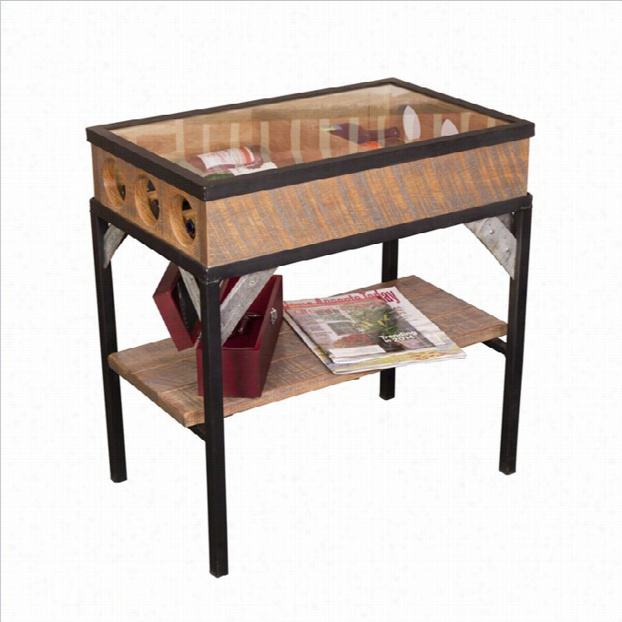 Napa East Collection French Gla Ss Top End Table