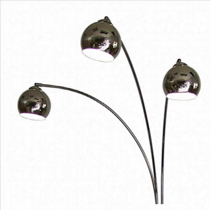 Nova Lighting Triplet Three  Light Arc Floor Lamp In Black Nikel