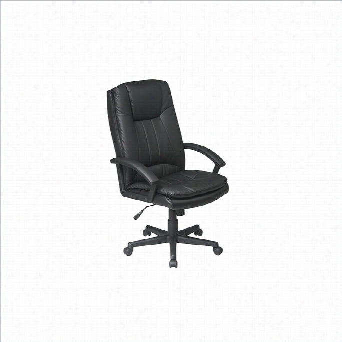 Office Star Deluxe Richly Back Executive Black Eco Leather Office Chair