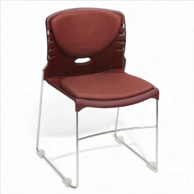 Ofm Stack Stacking Chair With Anti-bacterial Vi Nyl Seat And Back In Wine