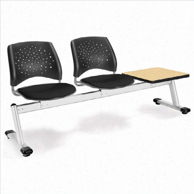 Ofm Star Beam Seating With 2 Seats And Able In Black And Oak