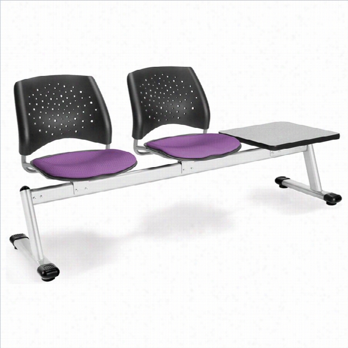 Ofm Asterisk Beam Seatin9 With 2 Seats And Table In Pluma Nd Gray