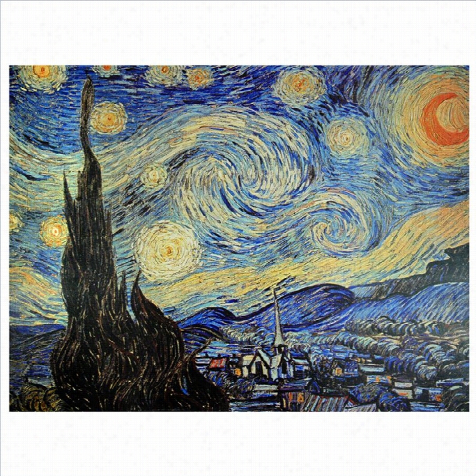 Oriental Furniture Starry Night Canvas Wall Art In Multicolor