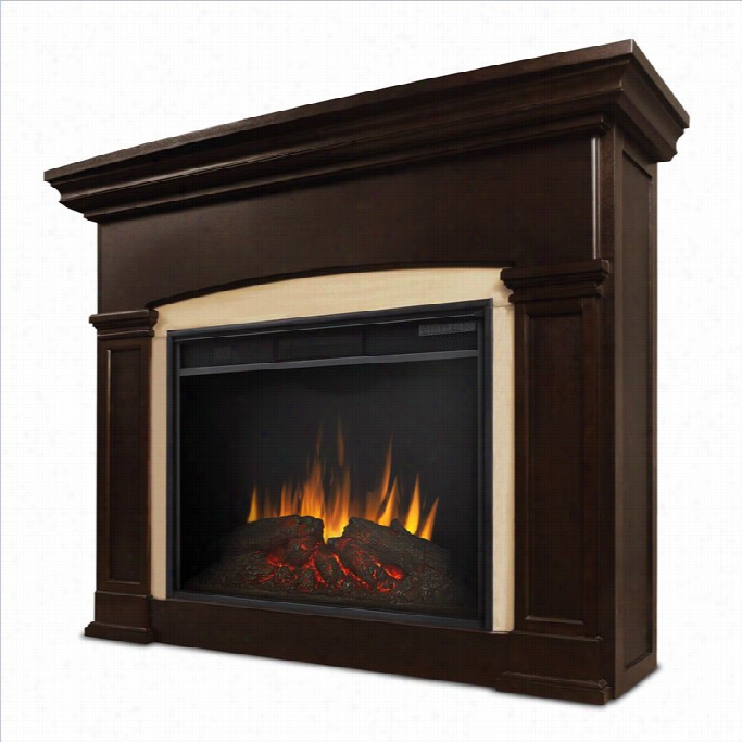 Real Flame Holbrook Electric Rgand Fireplace In Dark Walnut