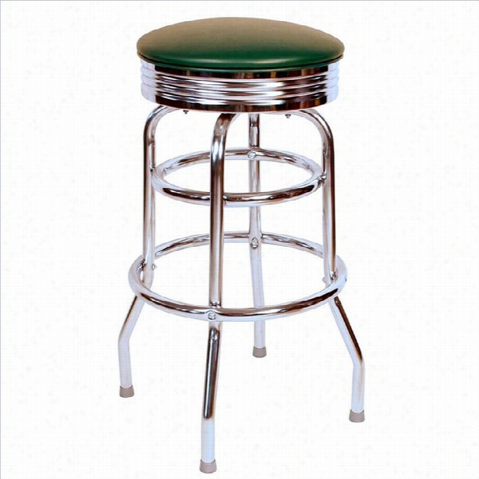 Richardson Seatnig Retro 1950s 30 Bwckless Swivel Bar Sstool In Green