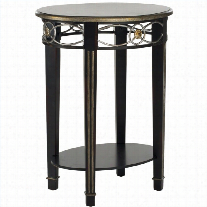 Safavieh Debra Birch And Iron Side Table In Dar K Brown