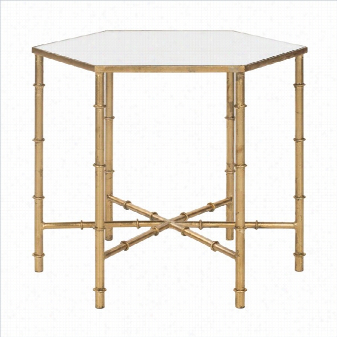 Safavieh Kerri Iron And Mirror Accent Table In Gold