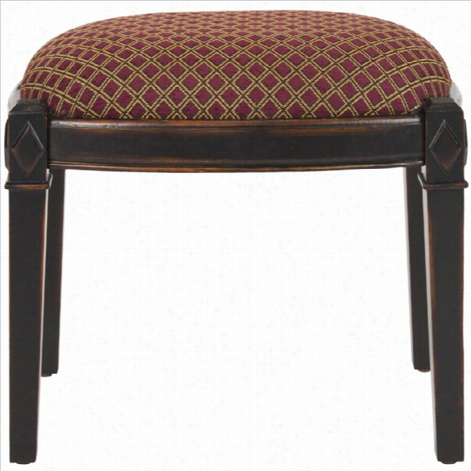 Safavieh Lindy Birch And Cotton Stool Ottoma Nin Red