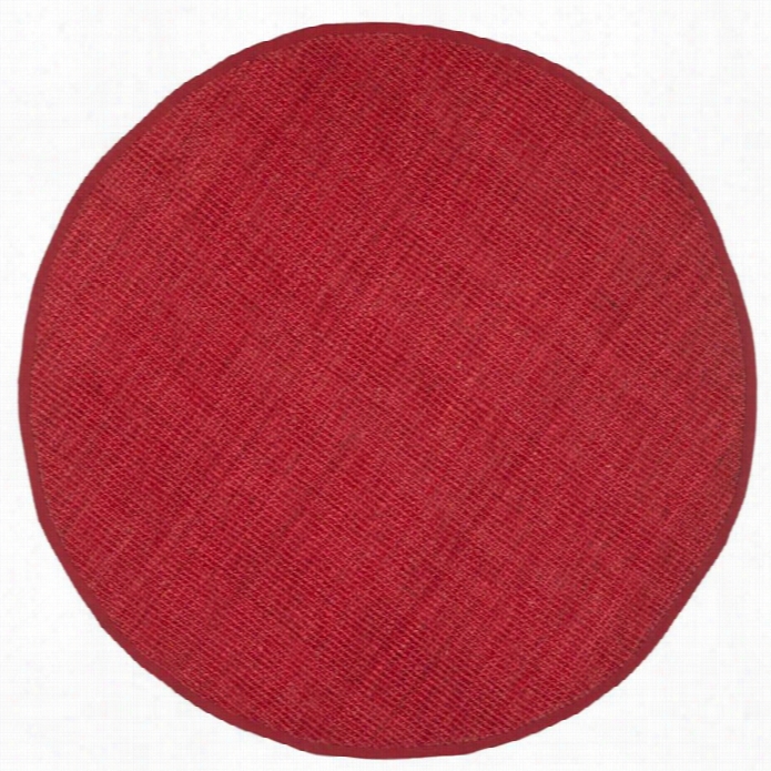 Safavieh Natural Fiber Red Area Rug - Round 4'