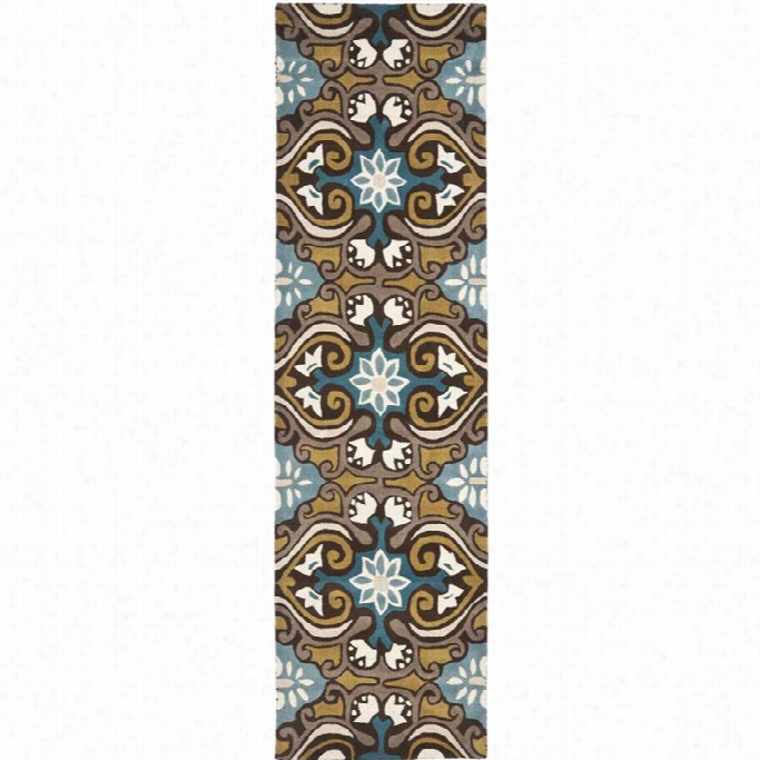 Safavieh Wyndham Blue Contemporary Rug - Runner 2'3 X 7'