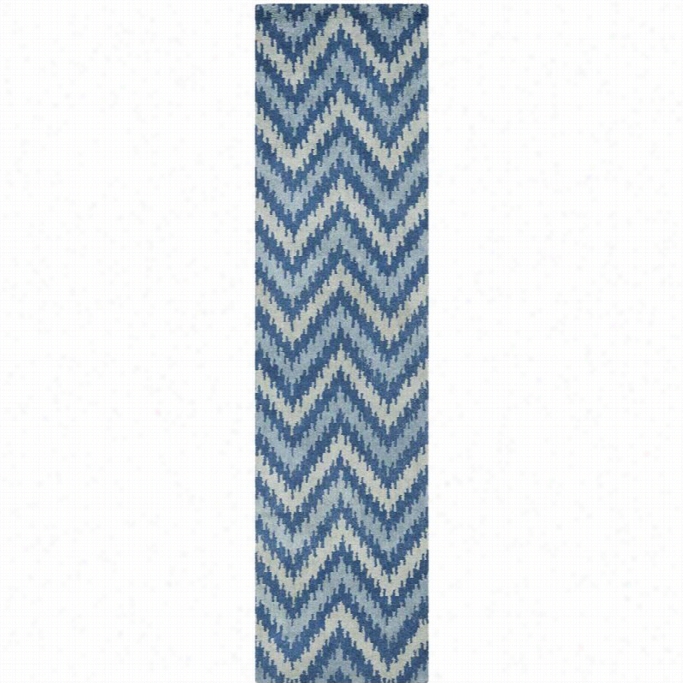 Safavih Wyndham Blue Contemporary Rug -r Unner 2'3 X 9'