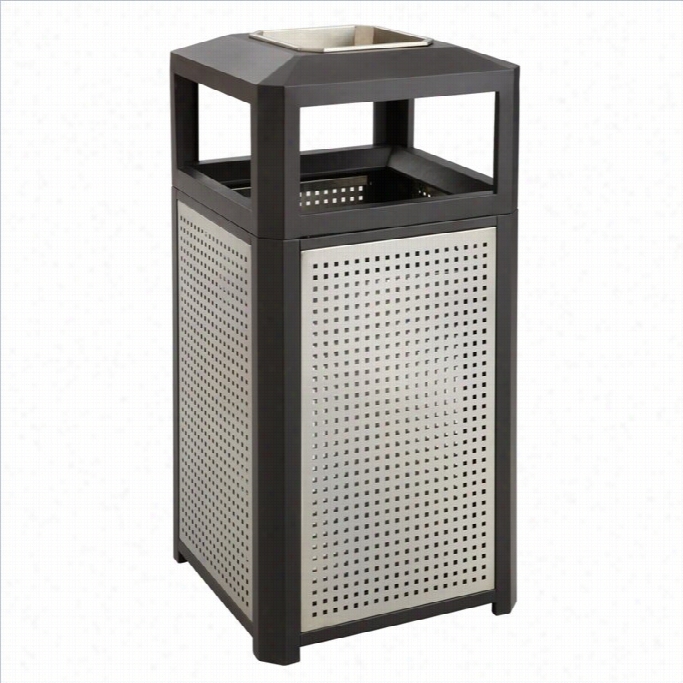 Safco 15 Gallon Evos Seriez Steel Ash Waste Receptacle