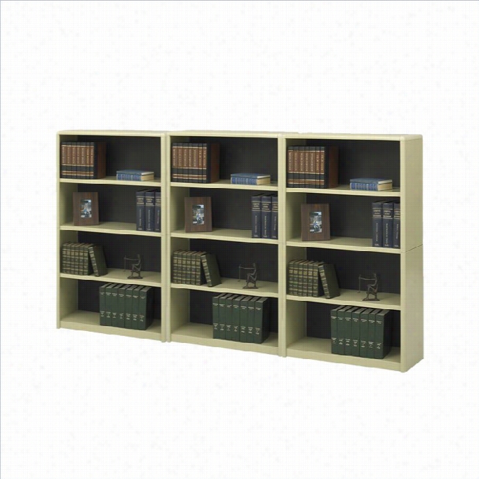 Safco 4-shelf Valuemate Economy Steel Wall Bookcase In Sand