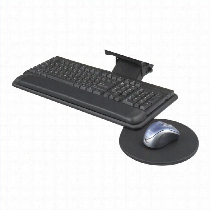 Safco Adjustable Keyboard Lpatform With Swivel Mouse Tray In Black