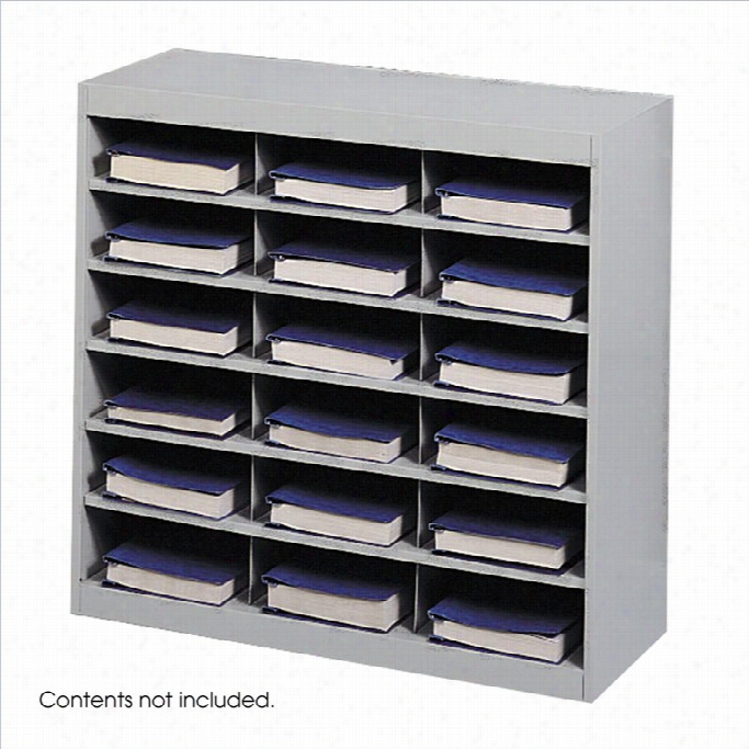 Safco E-z Stor Grey Steel Mail Organizer - 18 Compartments