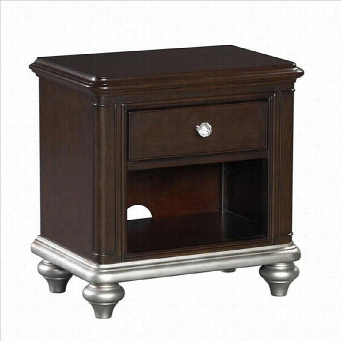 Samuel Lawrence Furniture Girls Glam Nightstand In Black Cherry