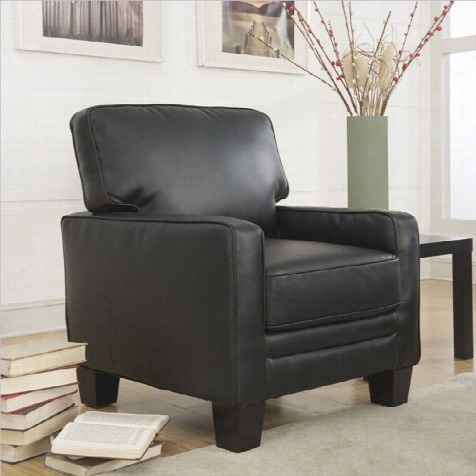 Ser Ta Rta Santa Rosa Bonded Leather Accent Chair In Black