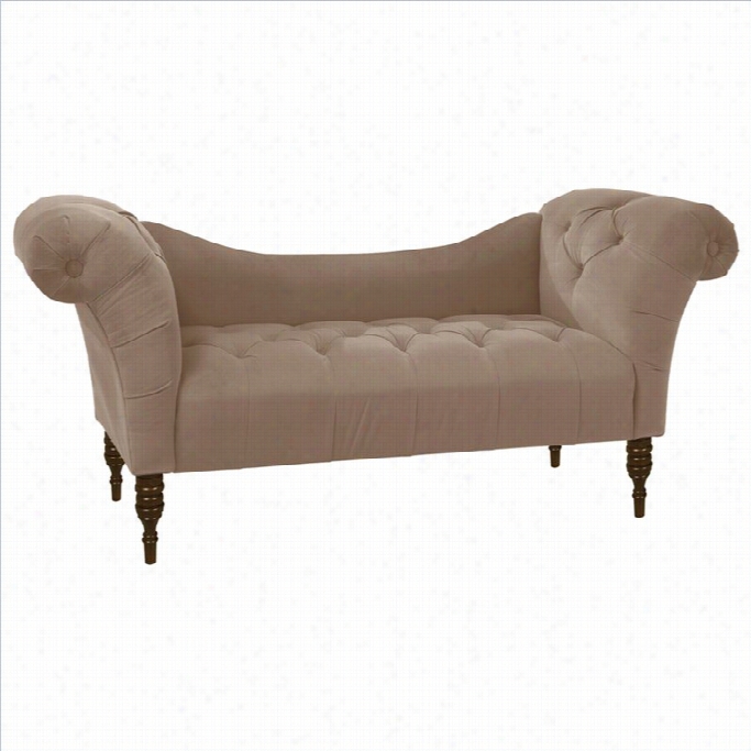 Skyline Furniture Tudted Chaise Lounge In Cocoa