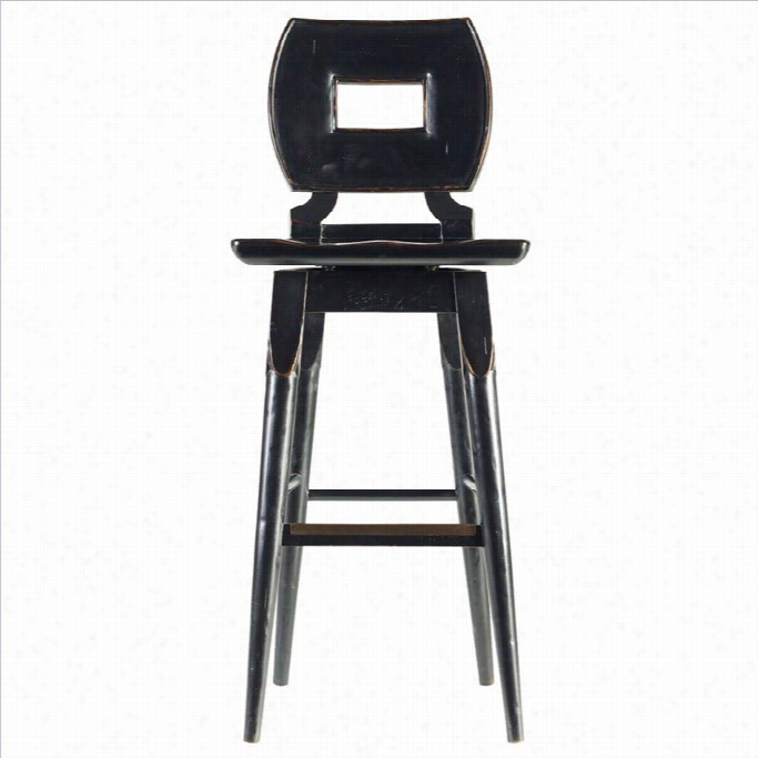 Staney Furniture Classic Portfolio Dining Artisan 29.5 Bar Stool In Ebony